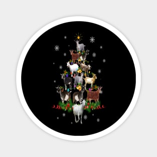 Goat Christmas Tree Lights Goat Lovers Happy Winter Holiday Magnet